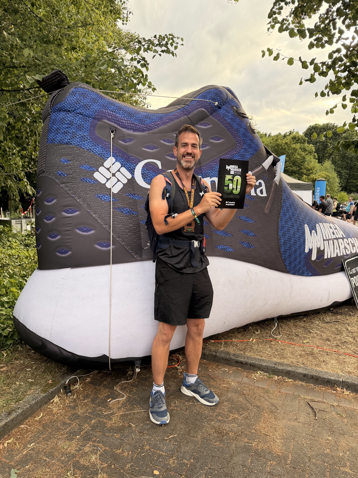 Tim nach 50 km beim Mega-Marsch Düsseldorf